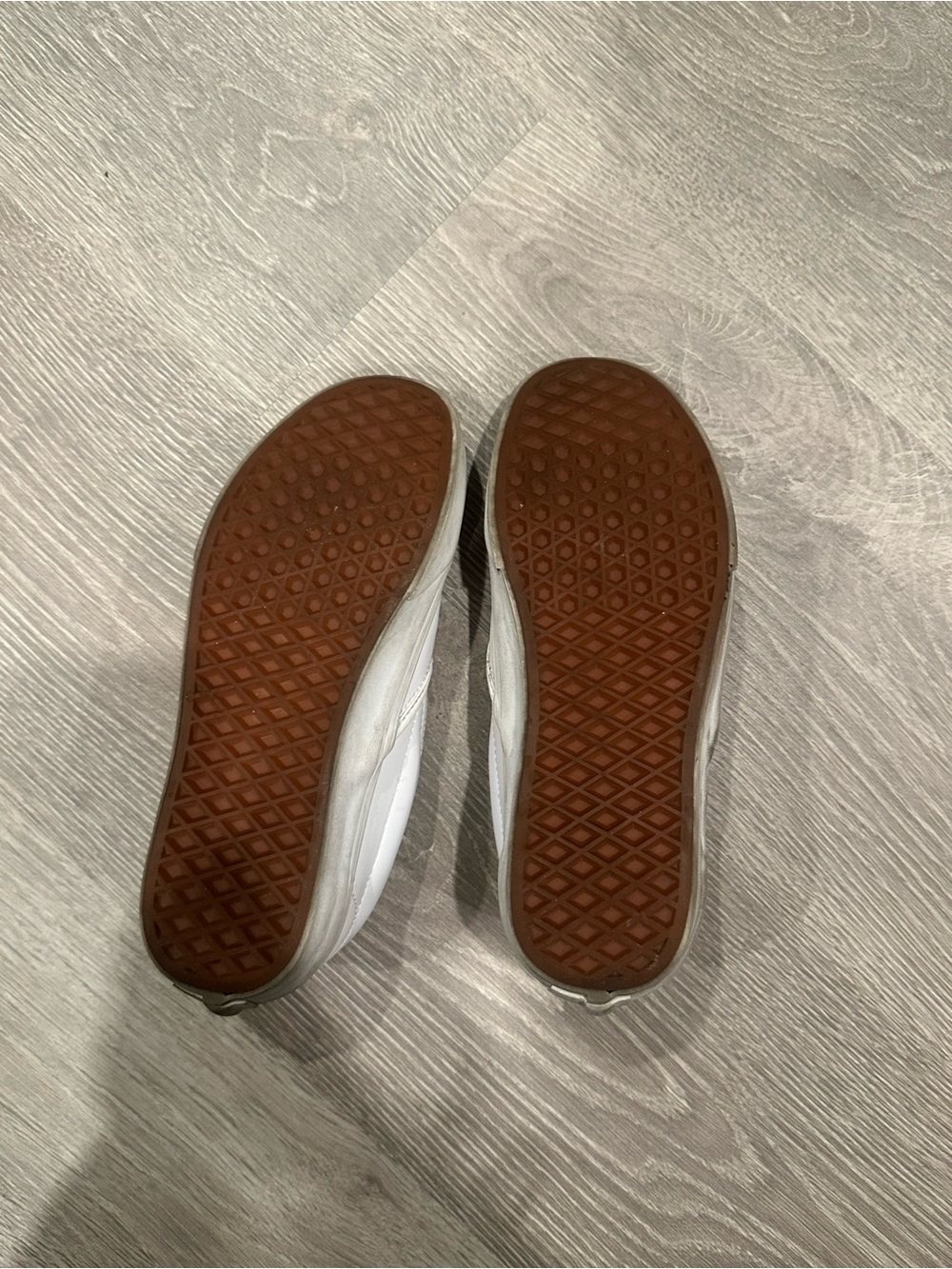 Vans White Sneakers with Brown Gum Outsoles